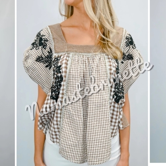 Nwt Free People Small Half Moon Boho Embroidered Top, Ivory Combo - Picture 8 of 16